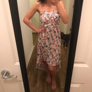 Floral print high low dress